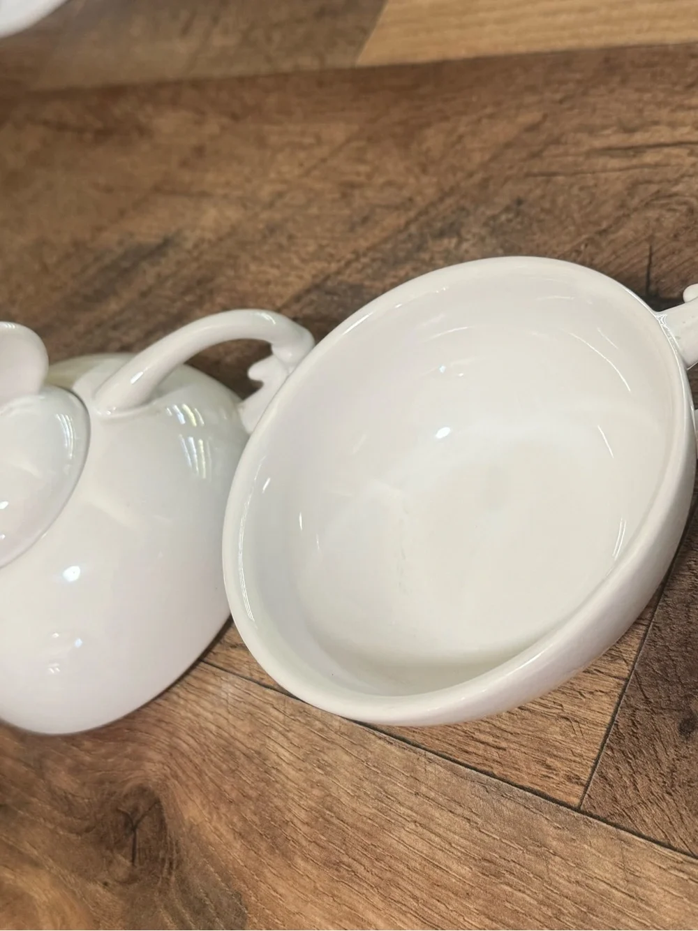 Disneyland Mickey Mouse Tea|Stacking Teapot Cup Set White Ceramic Thailand